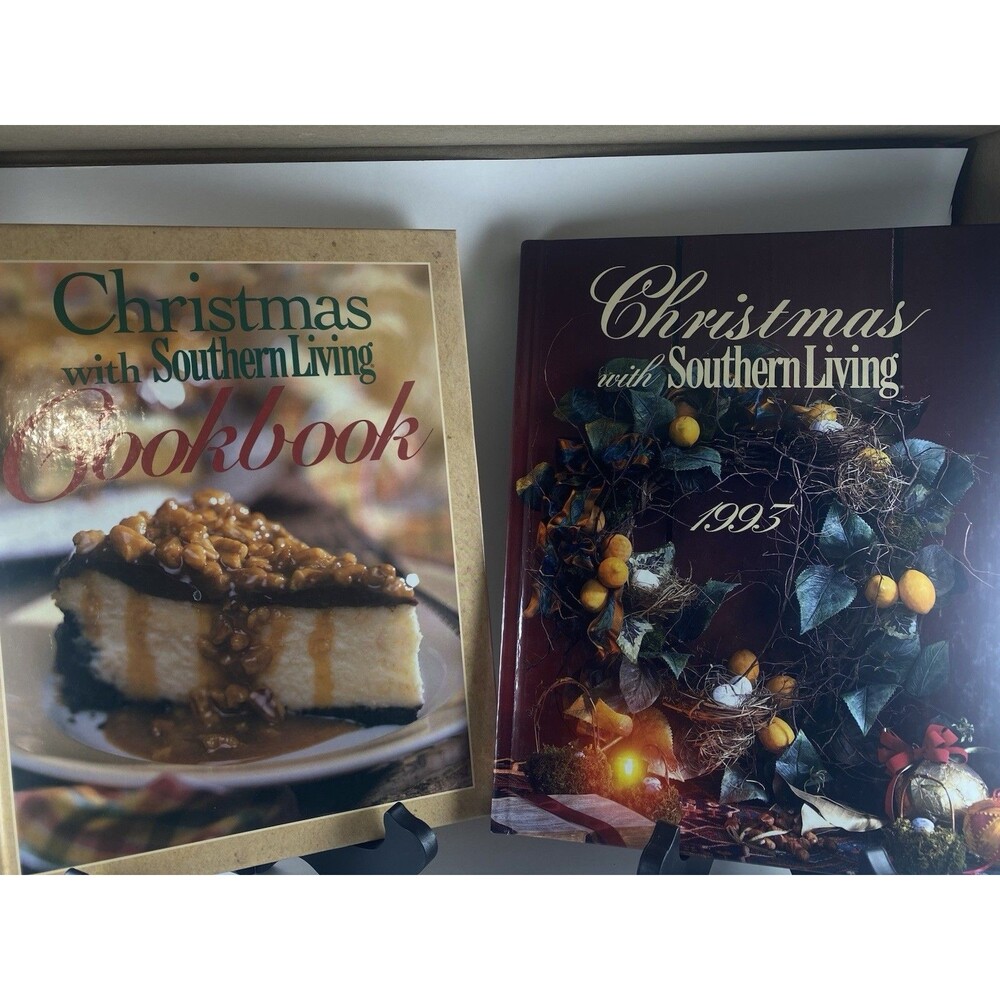 Christmas With Southern Living Lot of 2 1993 & Cookbook 1997 Holiday Recipes